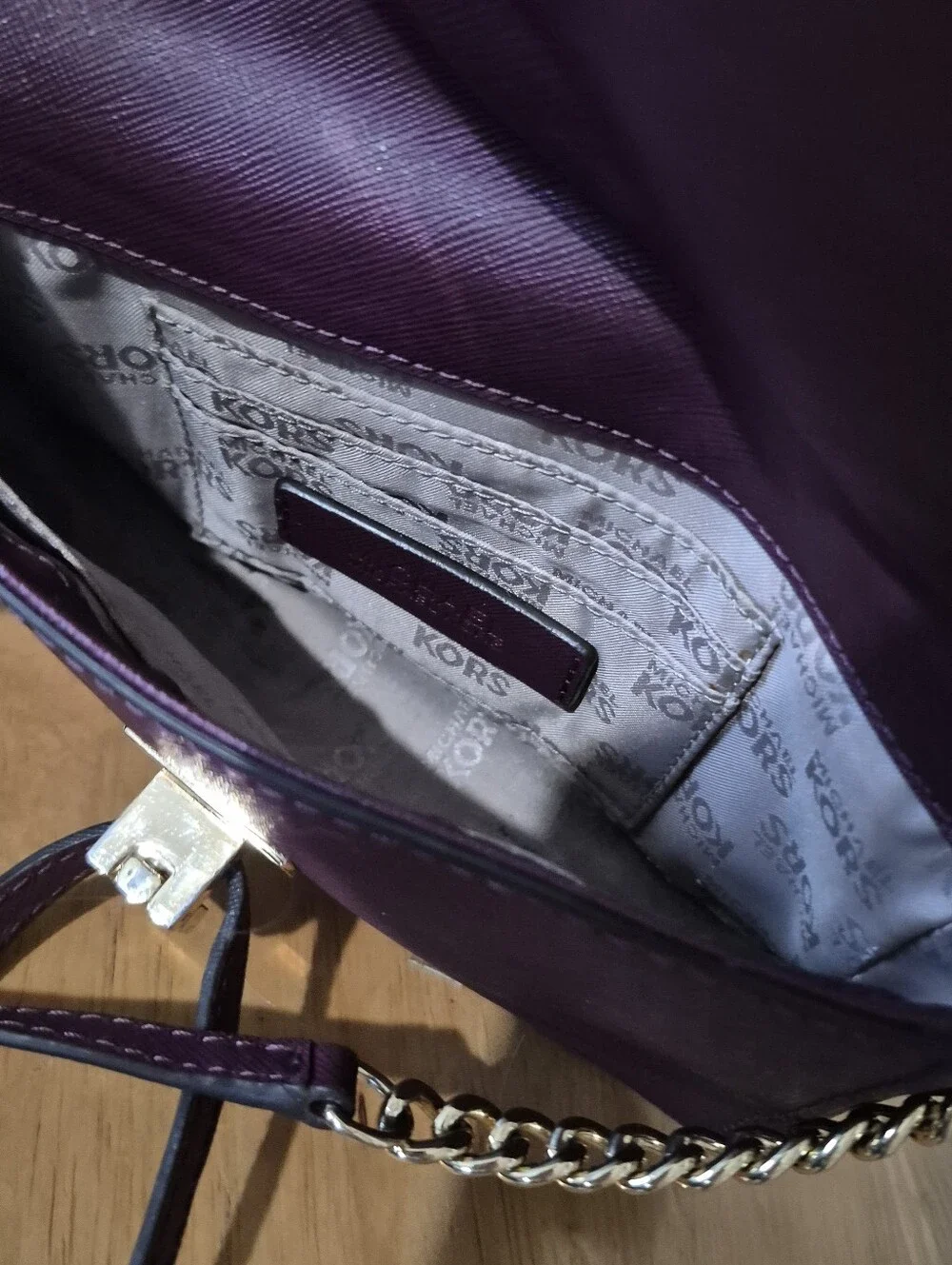 Michael Kors Tina Plum Purple Saffiano Crossbody